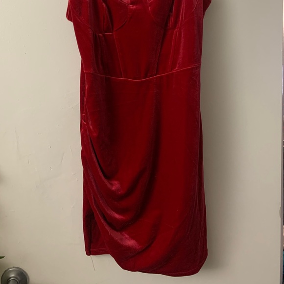 Velvet Corset Mini Wrap Dress - Picture 2 of 16